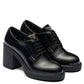 Heeled Brushed Leather Lace-ups