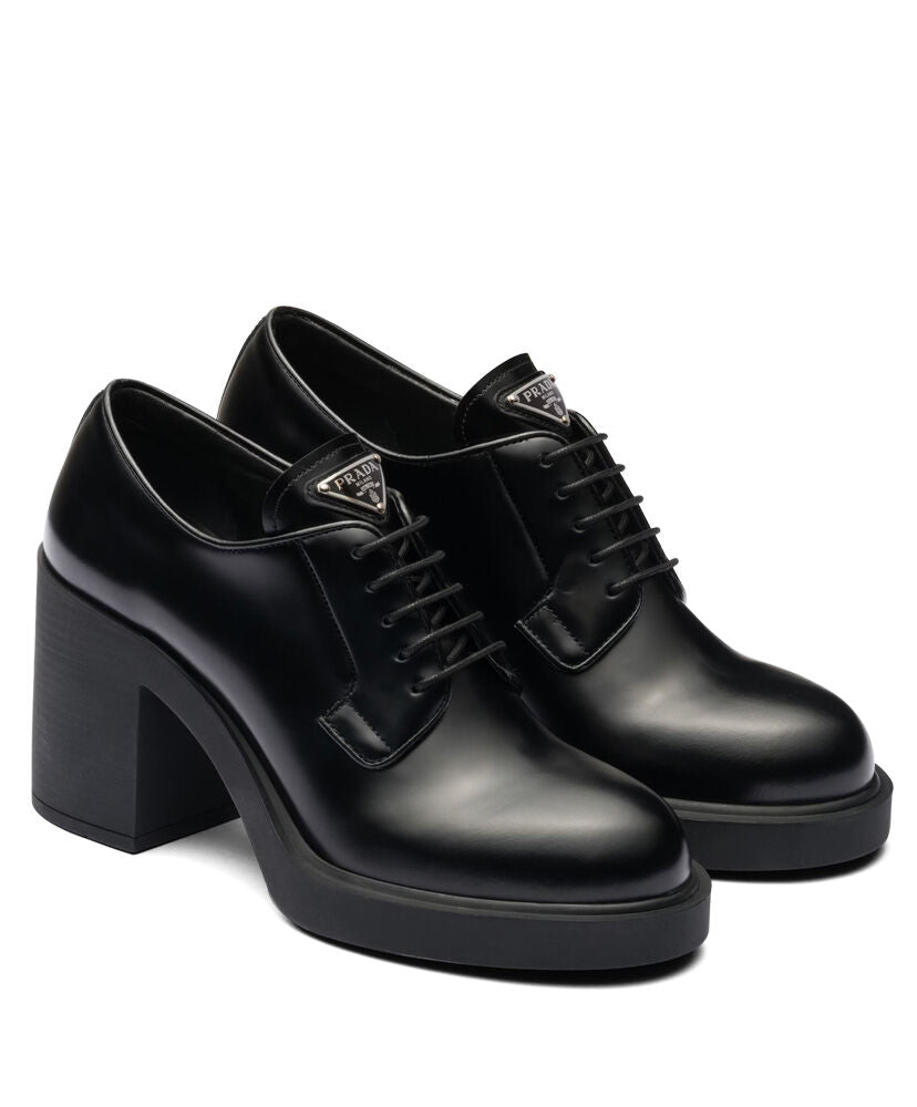 Heeled Brushed Leather Lace-ups