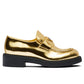 Metallic Leather Loafers