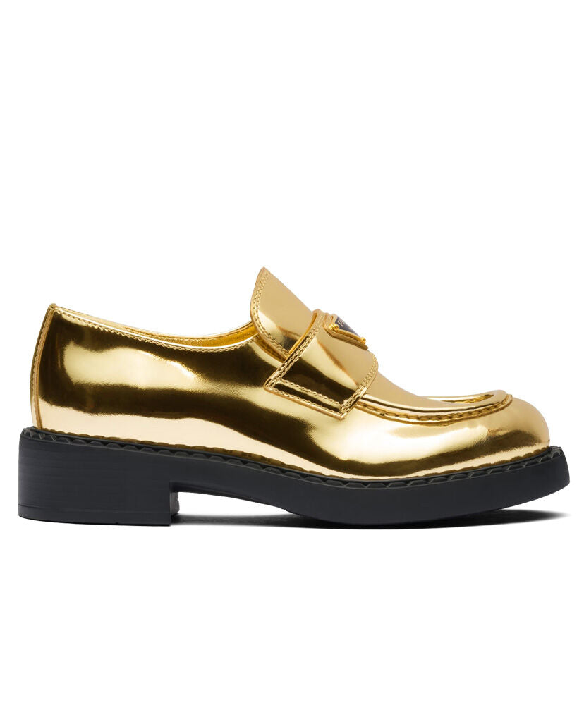 Metallic Leather Loafers