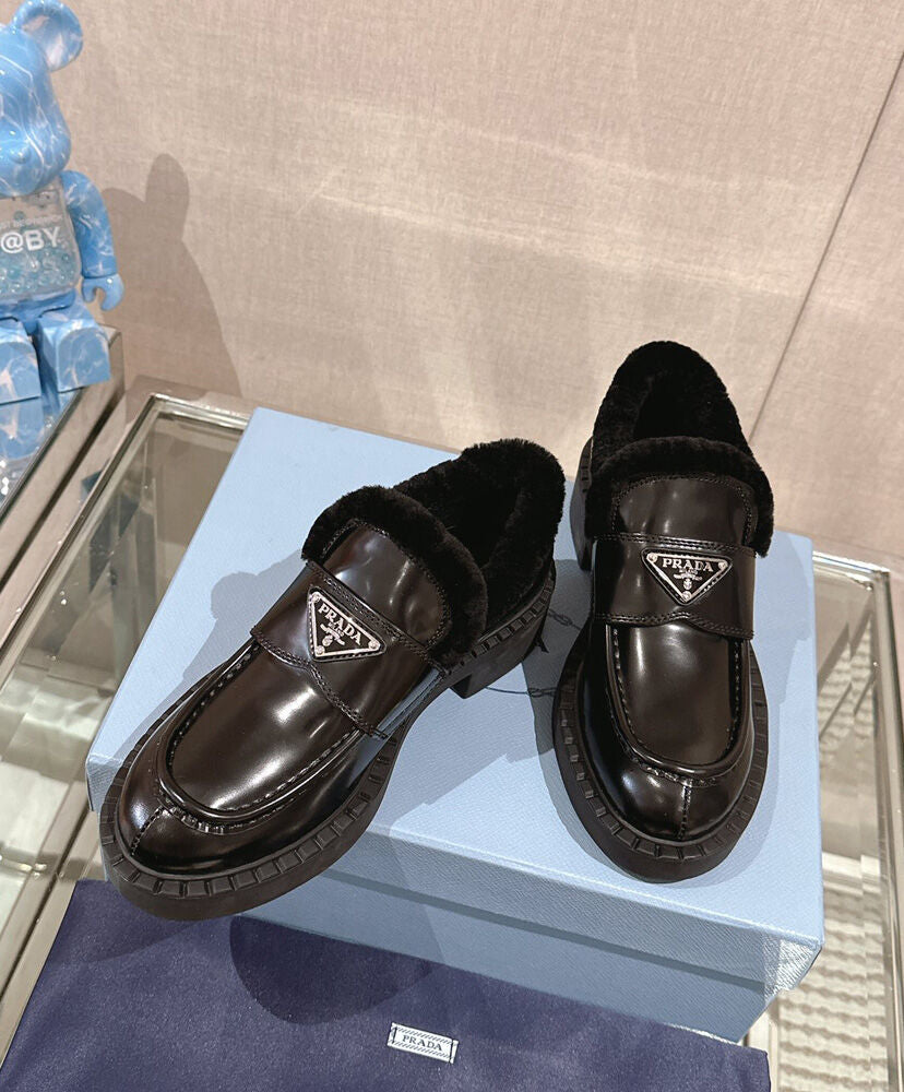 Brushed Leather Loafers