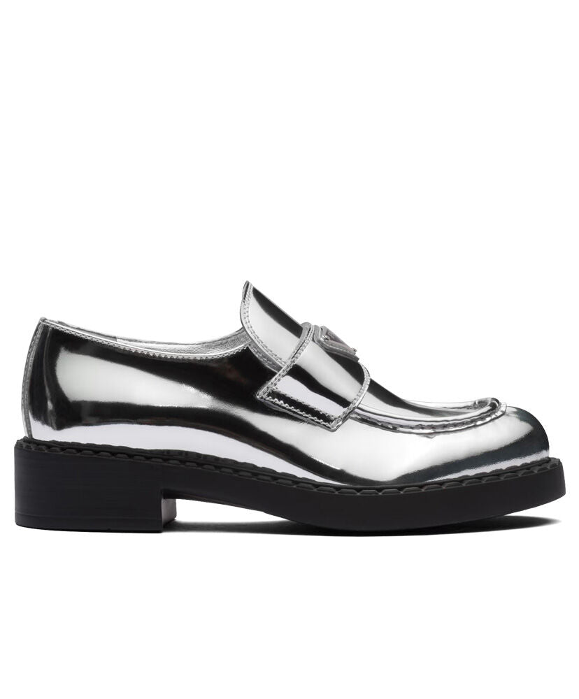 Metallic Leather Loafers