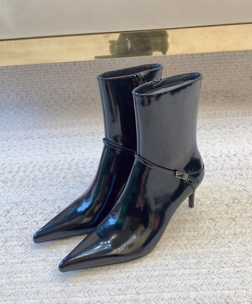 Vendome Booties In Glazed Leather