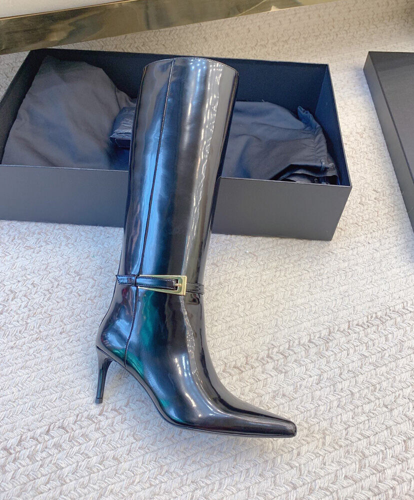 Lee Glazed Leather Knee-High Boots