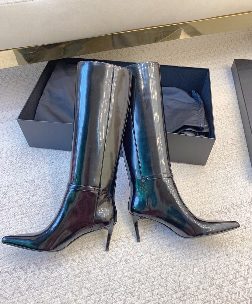 Lee Glazed Leather Knee-High Boots