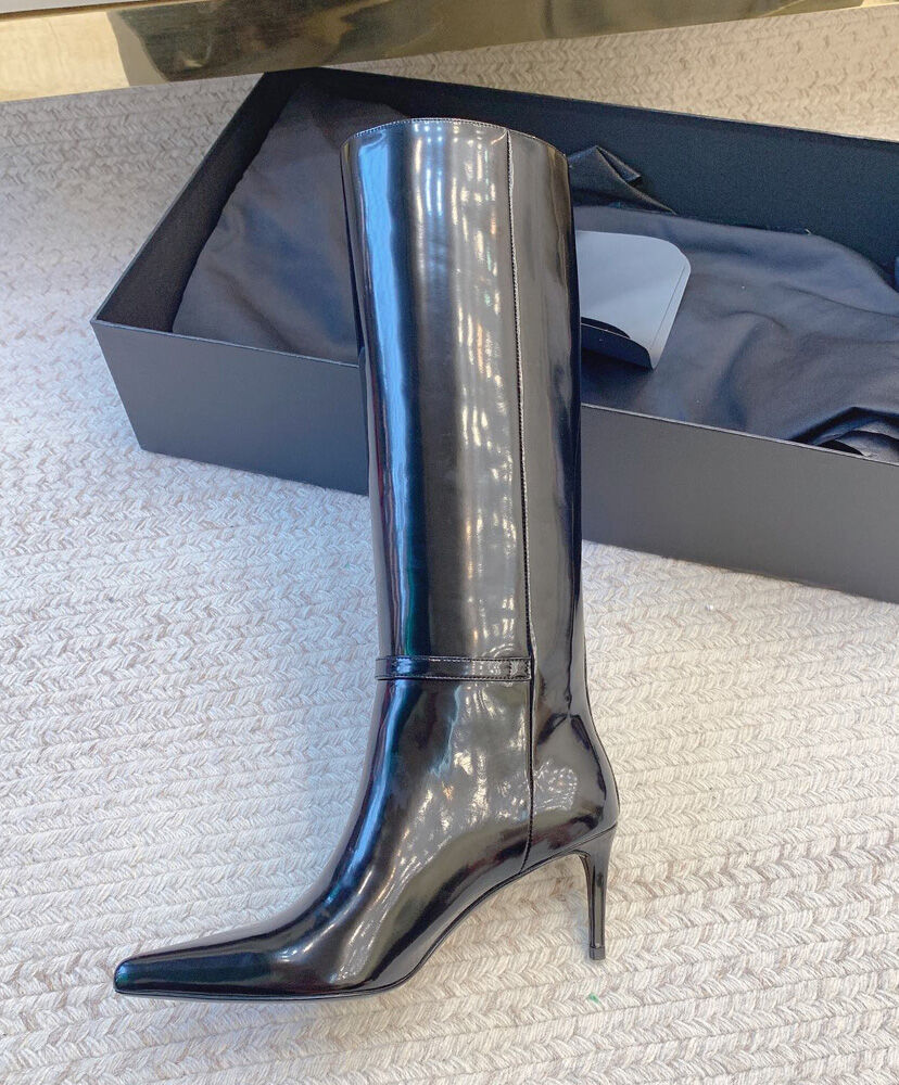 Lee Glazed Leather Knee-High Boots