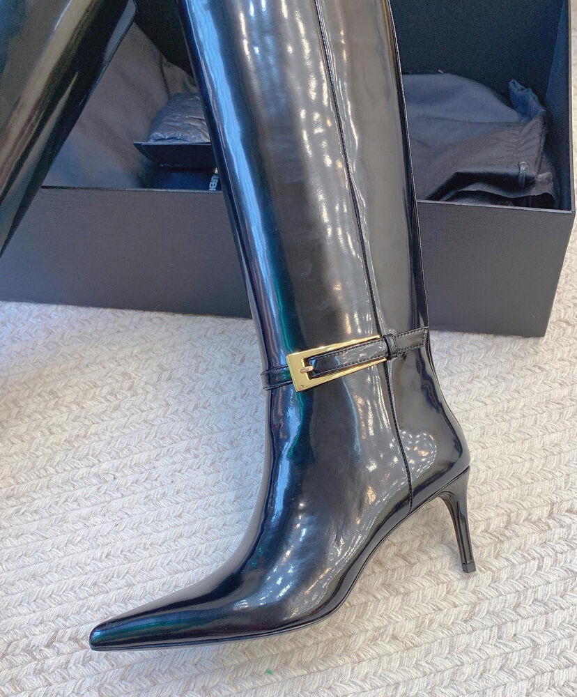 Lee Glazed Leather Knee-High Boots