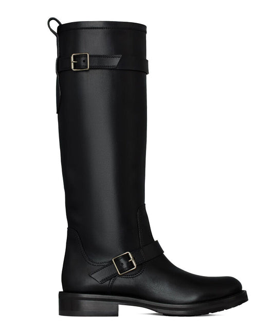 River Leather Biker Boots