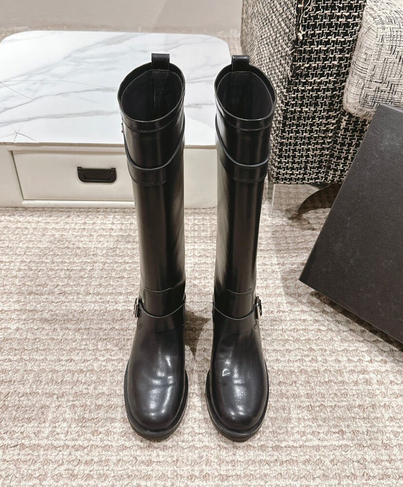 River Leather Biker Boots