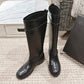 River Leather Biker Boots