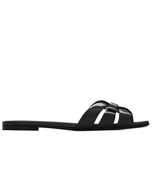 Tribute Flat Sandals in Patent Leather