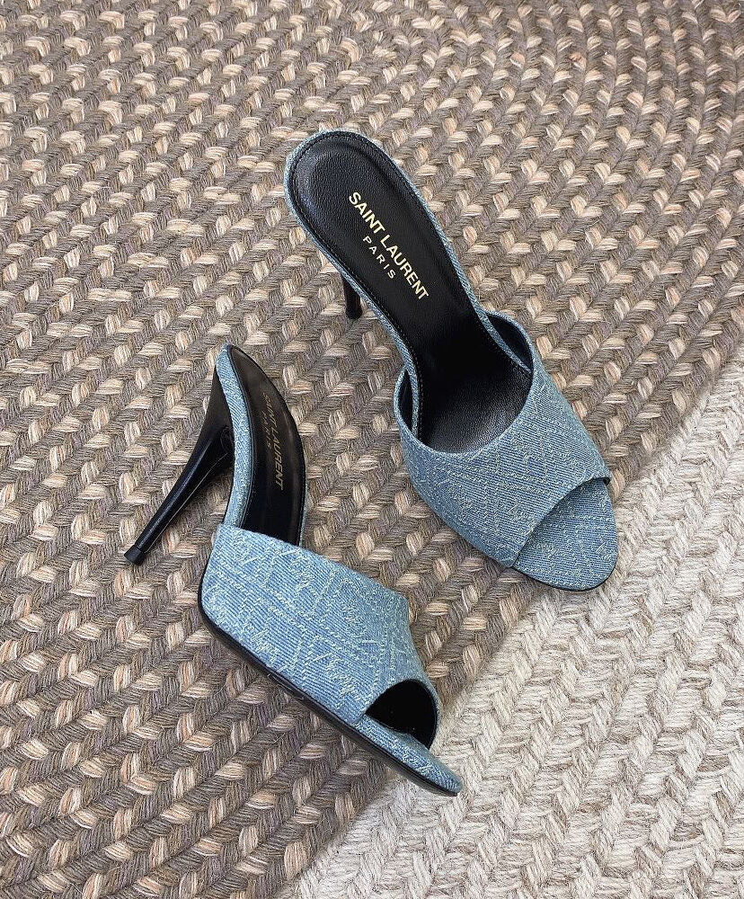 LA 16 Printed Denim Mules