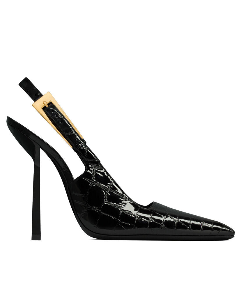 Graham 115 Croc-Effect Slingback Pumps