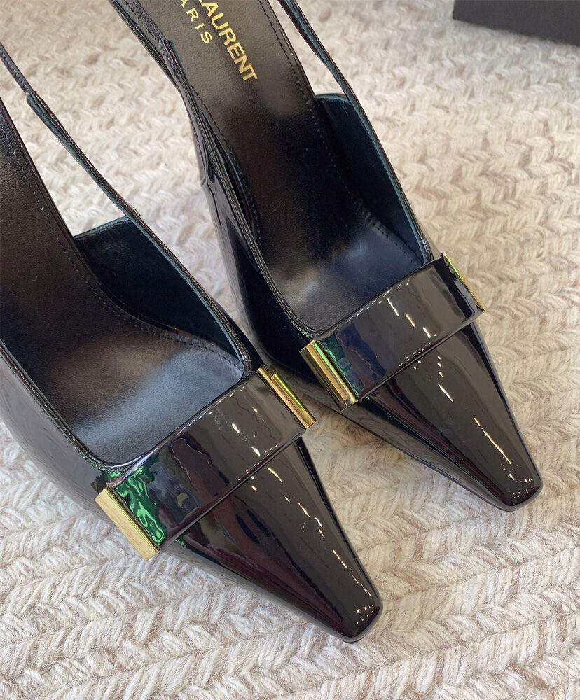 Madame Patent-Leather Slingback Pumps