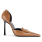 D'Orsay Glossed-Leather Pumps