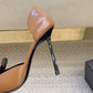 D'Orsay Glossed-Leather Pumps