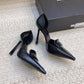 D'Orsay Glossed-Leather Pumps