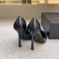 D'Orsay Glossed-Leather Pumps