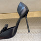 D'Orsay Glossed-Leather Pumps