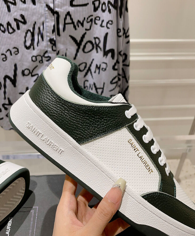 SL61 Logo-Print Leather Sneakers