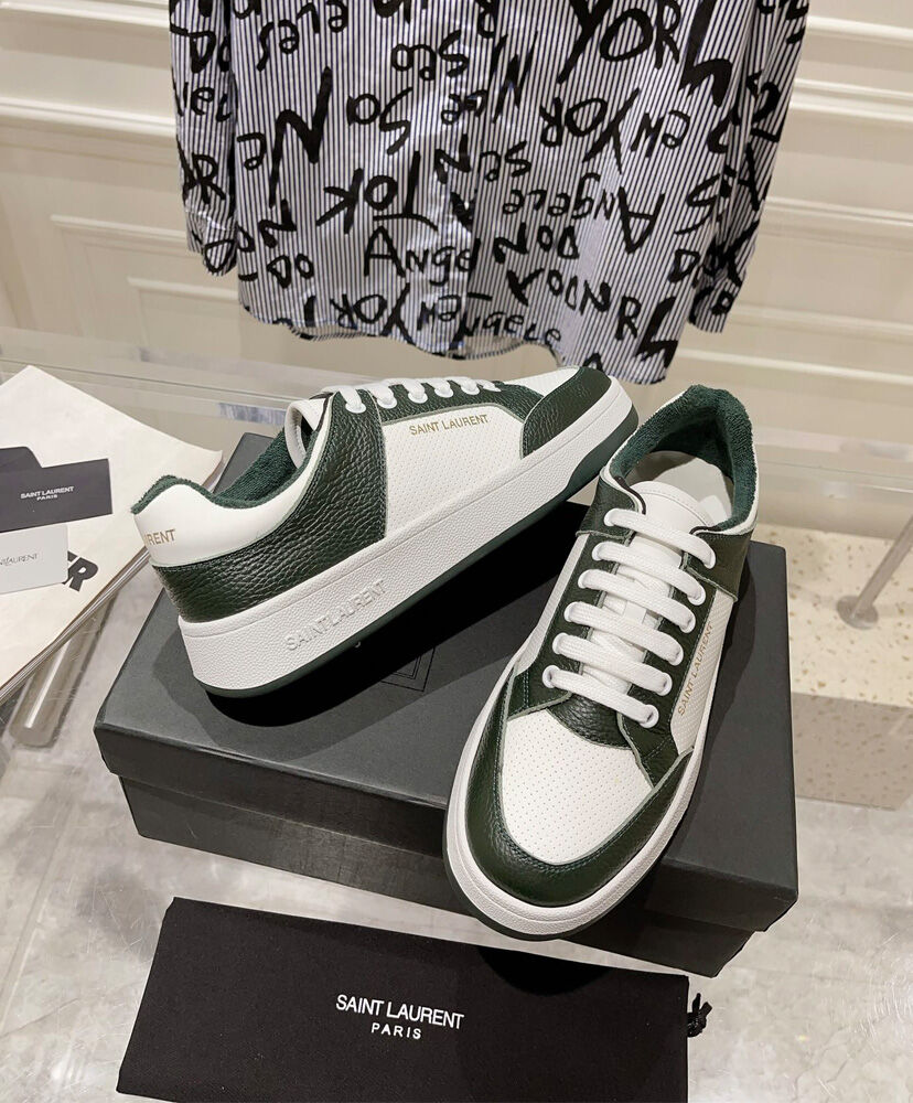 SL61 Logo-Print Leather Sneakers