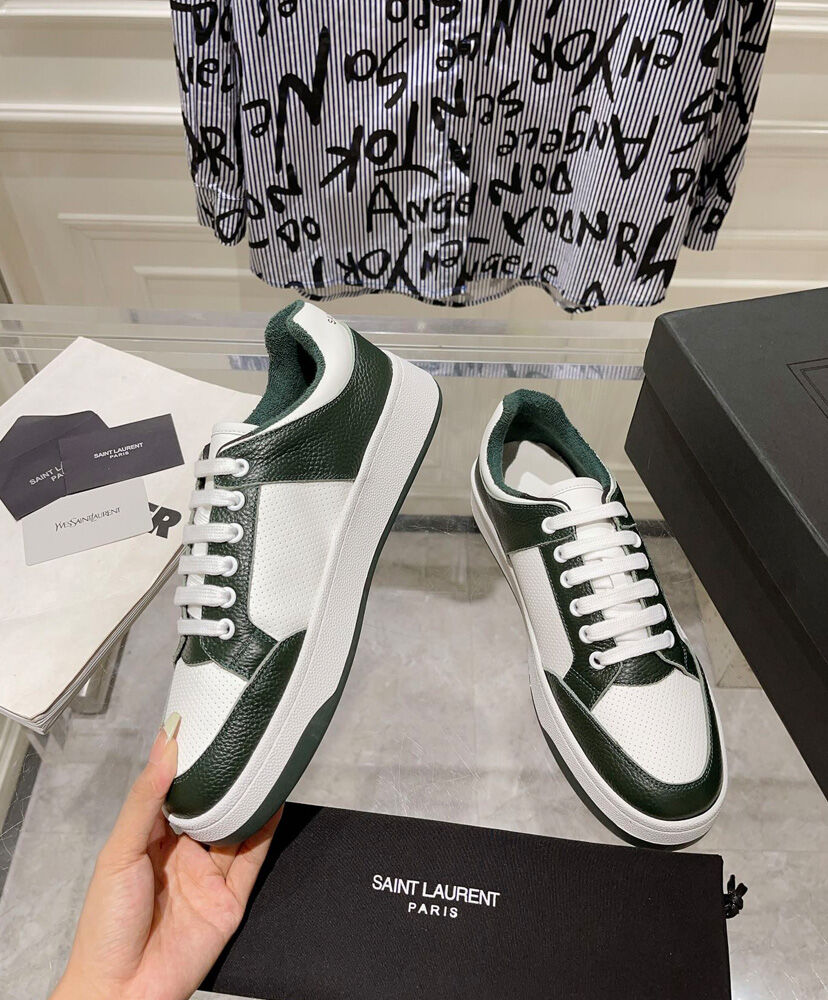 SL61 Logo-Print Leather Sneakers