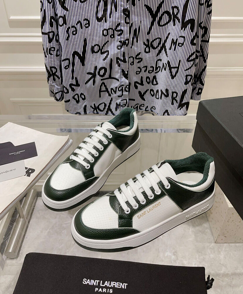 SL61 Logo-Print Leather Sneakers