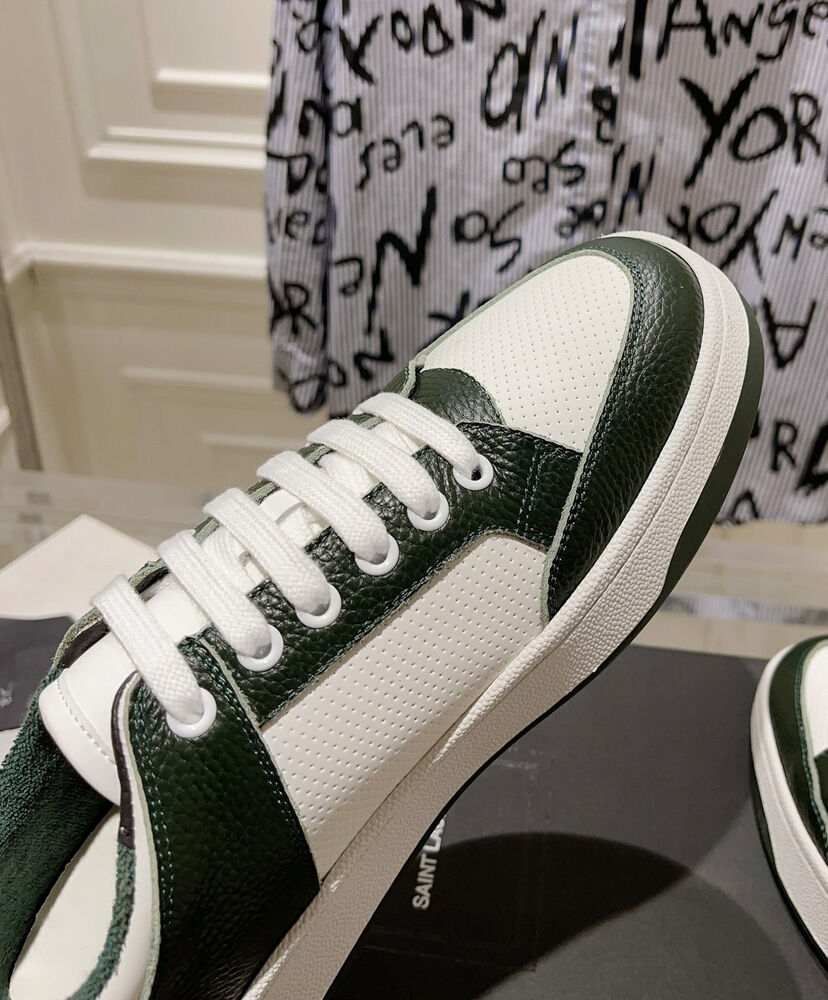 SL61 Logo-Print Leather Sneakers