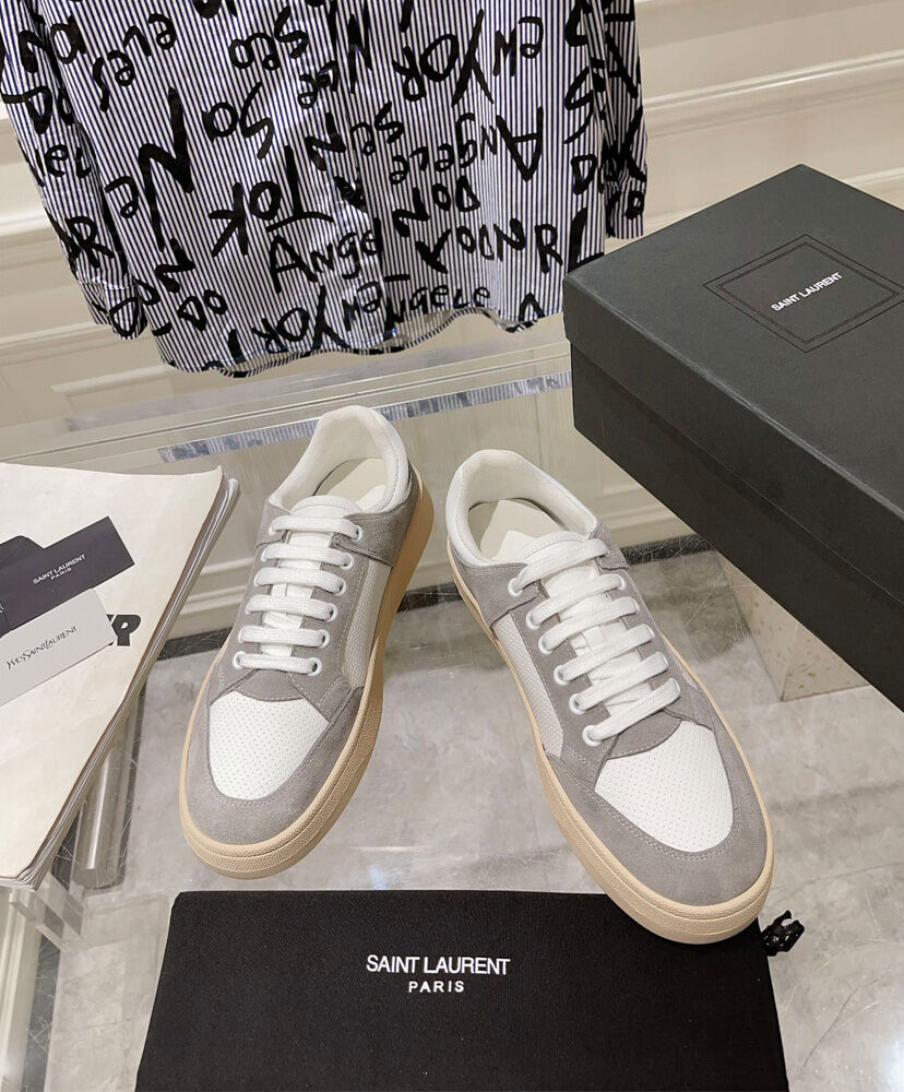 SL61 Logo-Print Leather Sneakers