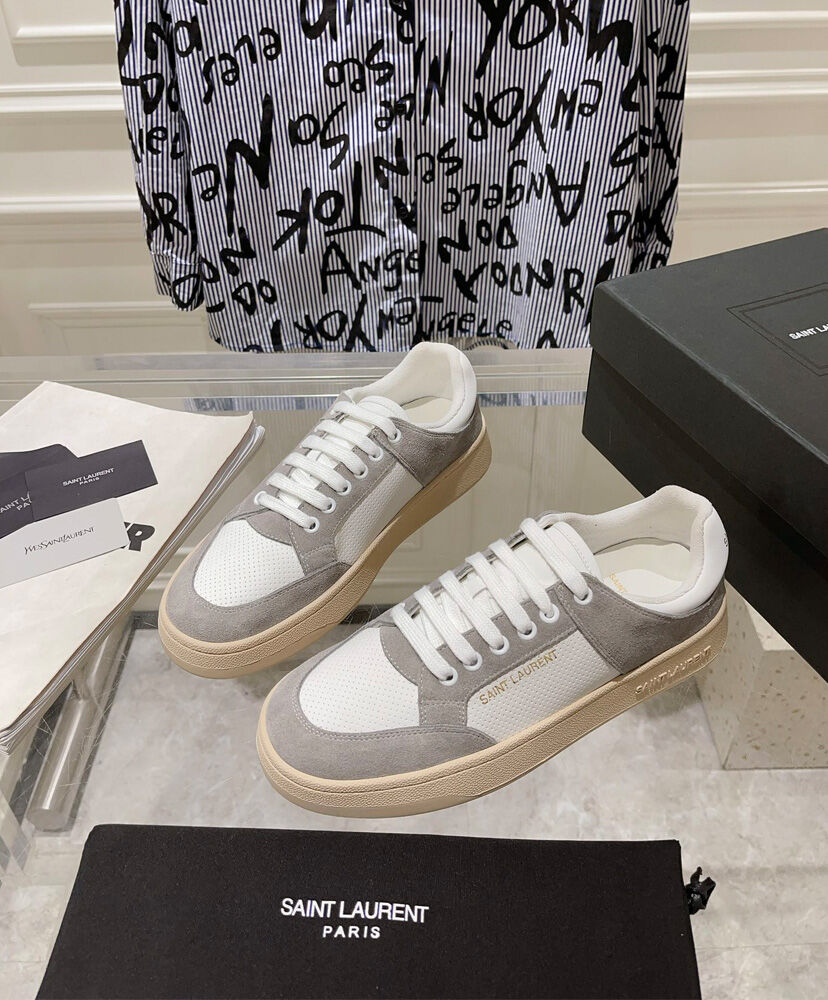 SL61 Logo-Print Leather Sneakers