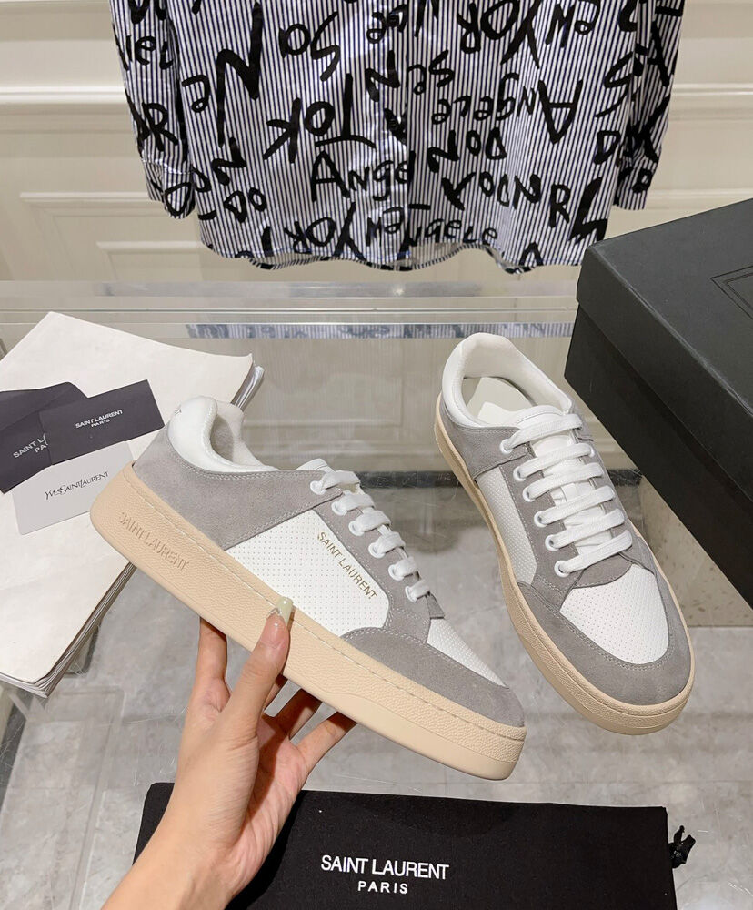 SL61 Logo-Print Leather Sneakers