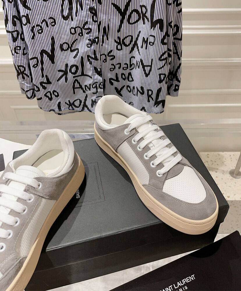 SL61 Logo-Print Leather Sneakers