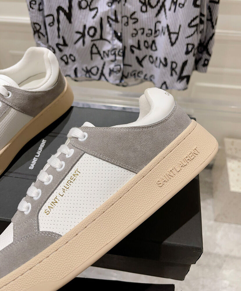 SL61 Logo-Print Leather Sneakers