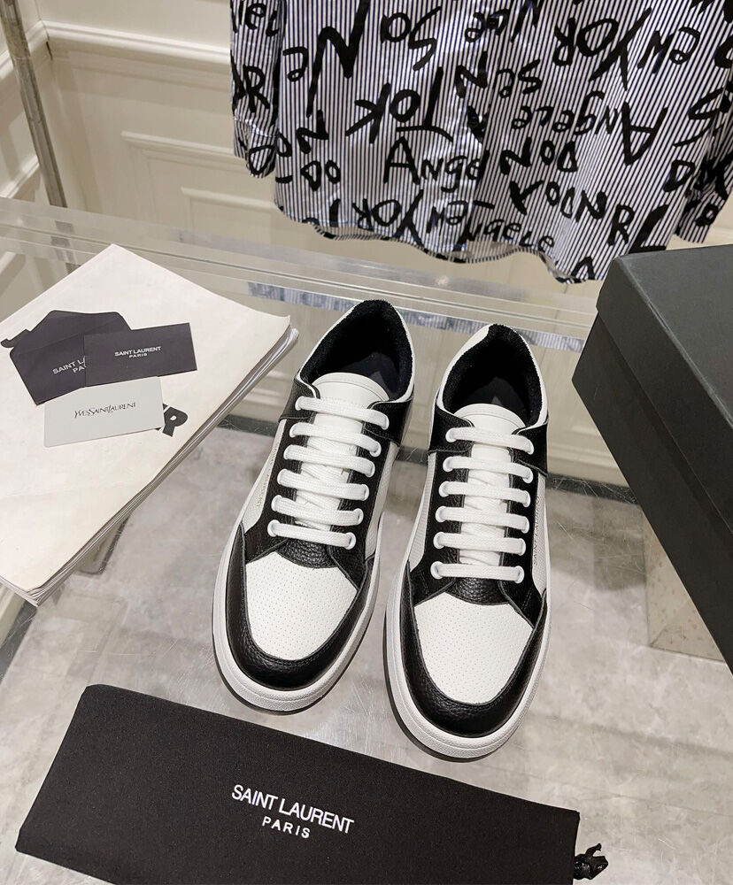 SL61 Logo-Print Leather Sneakers