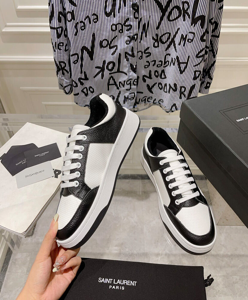 SL61 Logo-Print Leather Sneakers