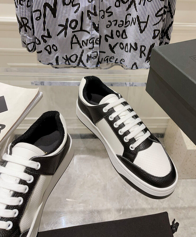 SL61 Logo-Print Leather Sneakers