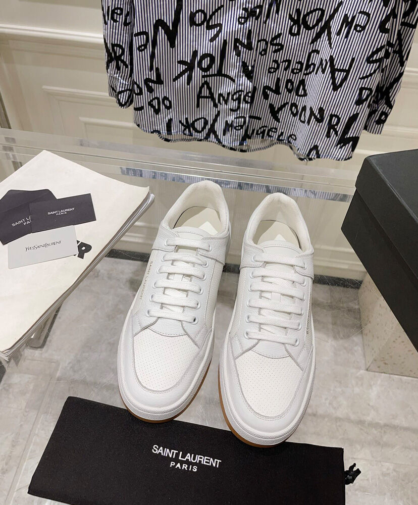 SL61 Logo-Print Leather Sneakers