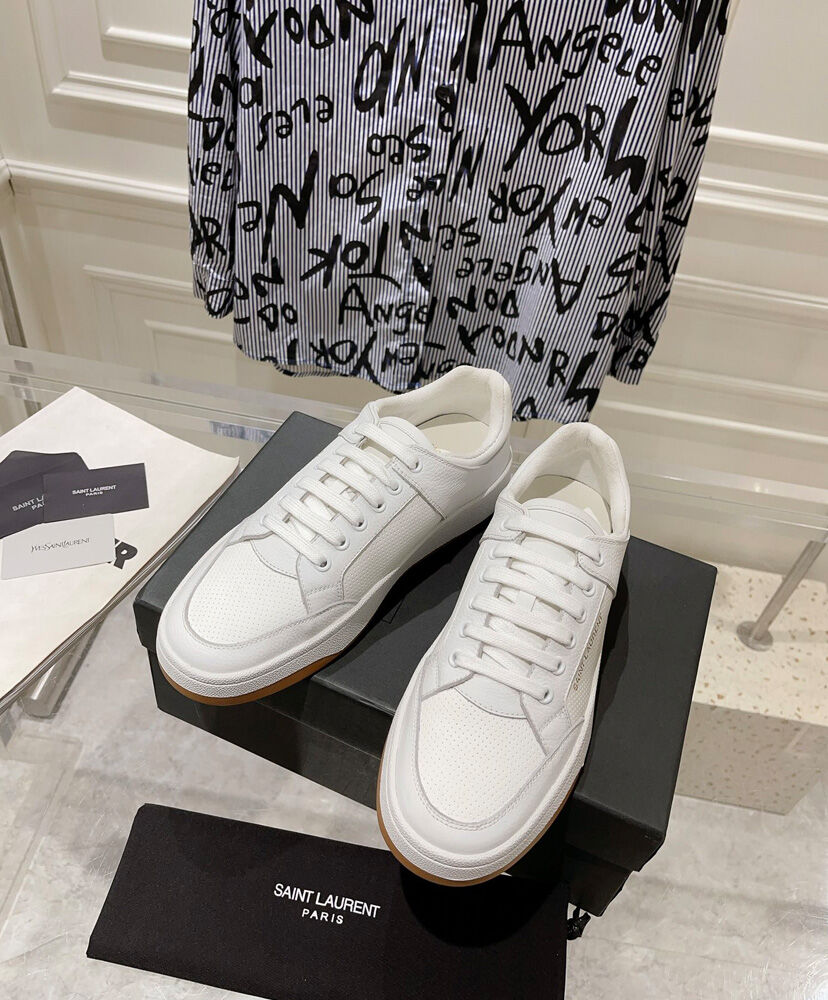 SL61 Logo-Print Leather Sneakers