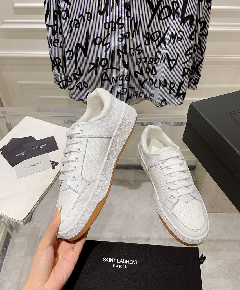 SL61 Logo-Print Leather Sneakers