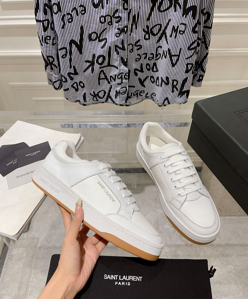 SL61 Logo-Print Leather Sneakers