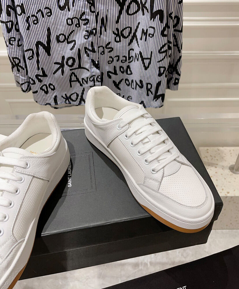 SL61 Logo-Print Leather Sneakers