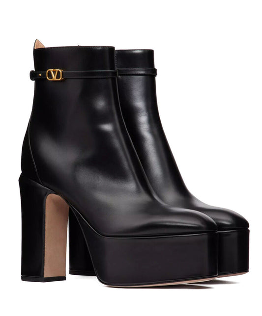 Valentino Garavani Tan-Go Platform Ankle Boot In Calfskin 120MM