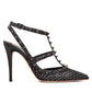 Rockstud Mesh Pump With Crystals And Straps 100MM