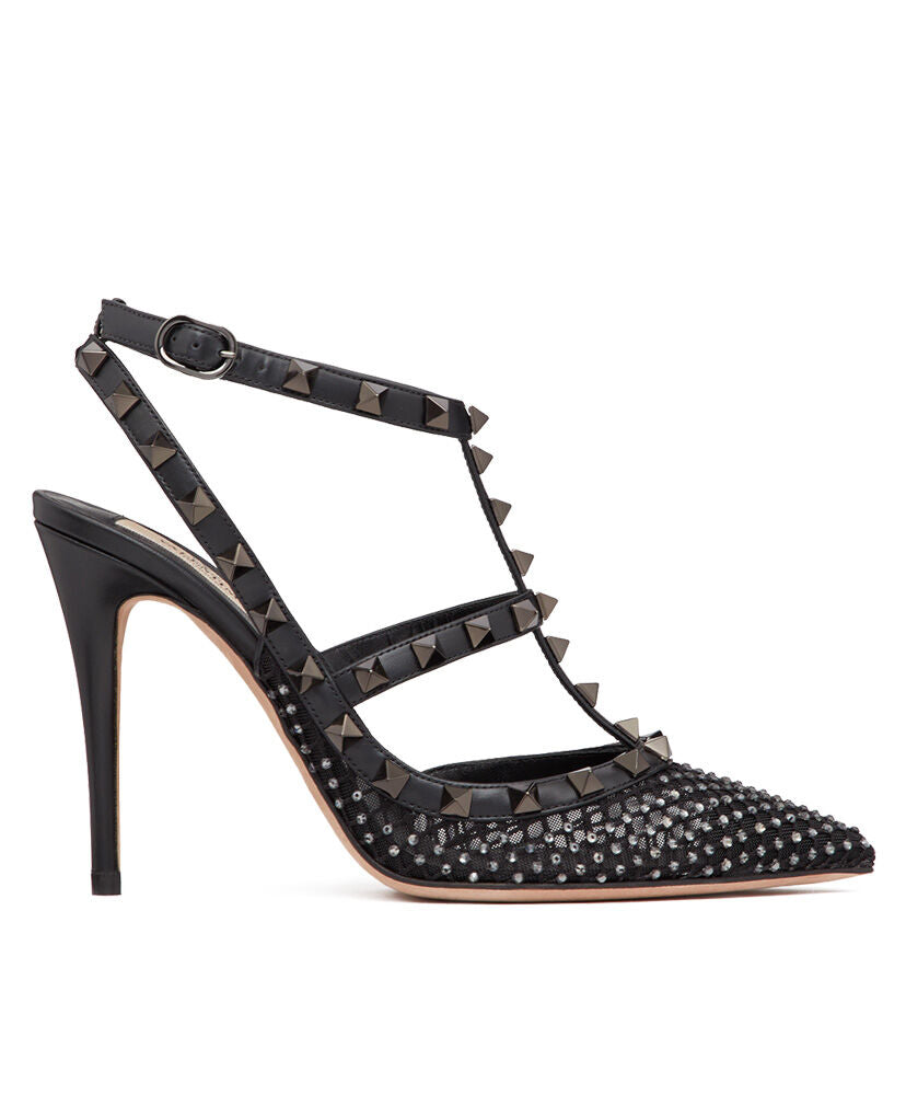 Rockstud Mesh Pump With Crystals And Straps 100MM