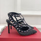 Rockstud Mesh Pump With Crystals And Straps 100MM