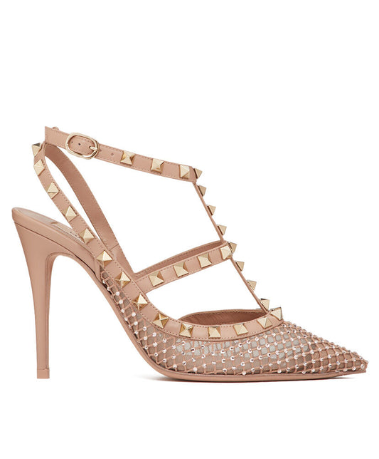 Rockstud Mesh Pump With Crystals And Straps 100MM