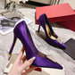 One Stud 100mm Satin Pumps