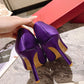 One Stud 100mm Satin Pumps