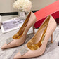 One Stud 100mm Satin Pumps