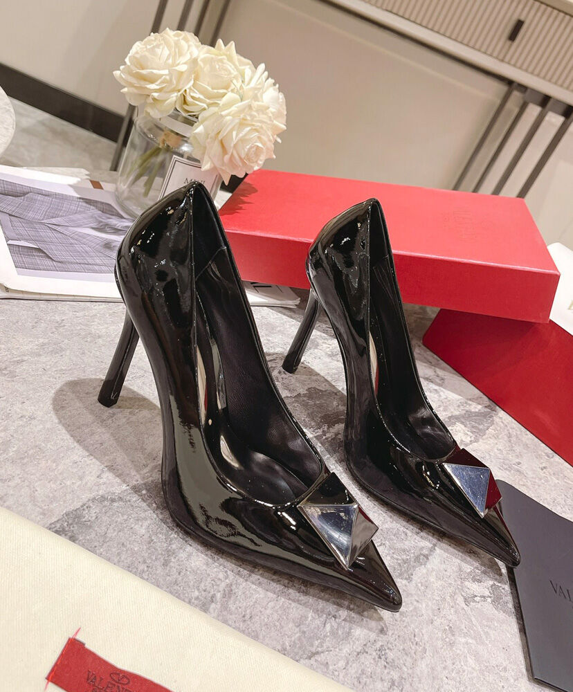 One Stud Patent Leather Pumps 100MM